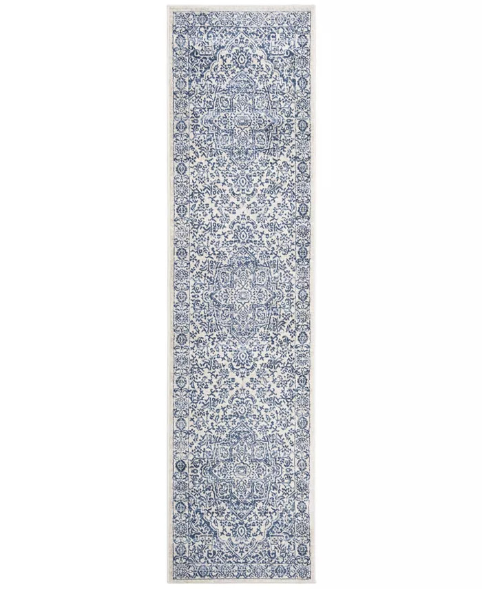 Safavieh Brentwood Navy and Light Gray 2' x 6' Runner Rug - Macy's | Macys (US)