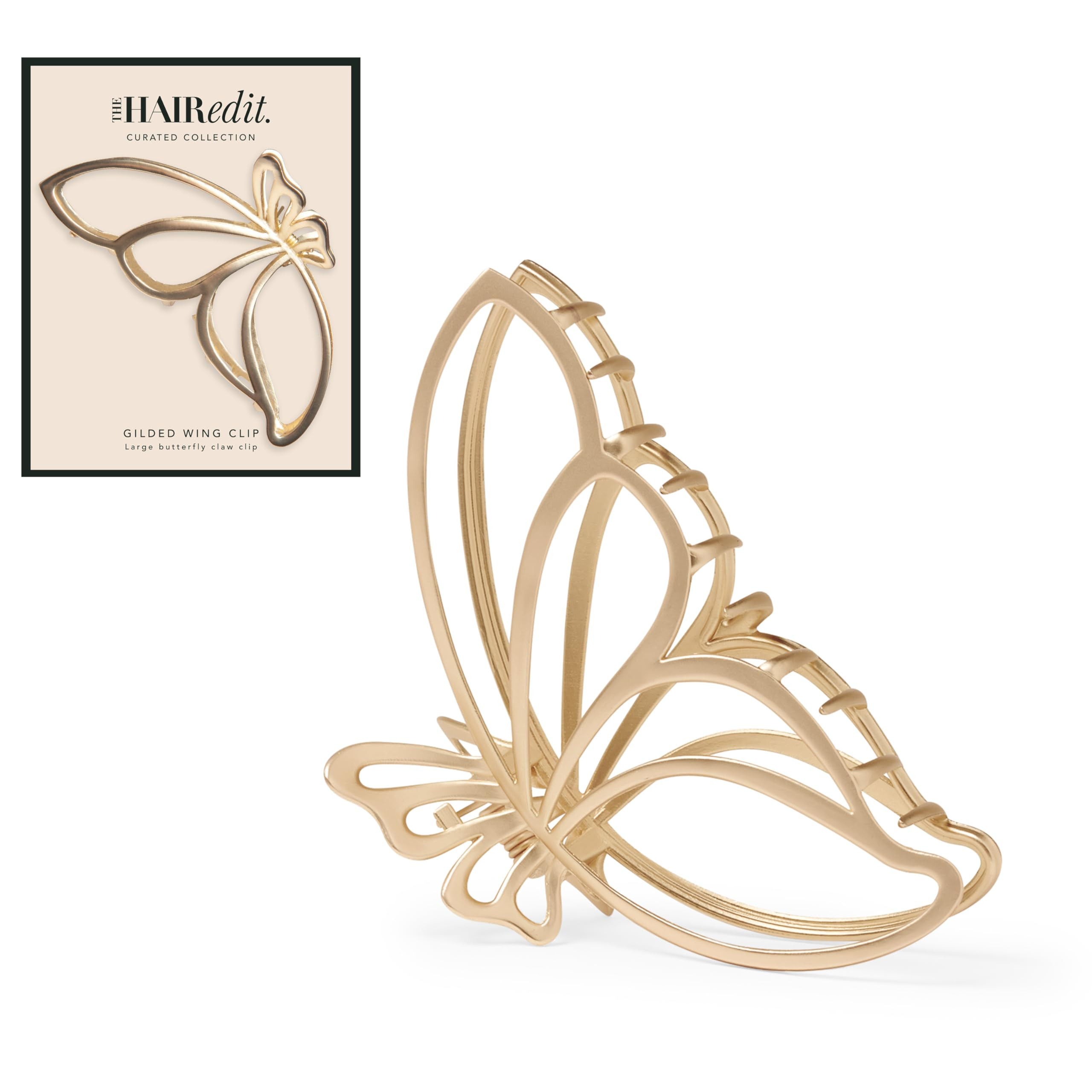 The Hair Edit Gilded Wing Clip – Large Chic Gold Metal Hair Clip for Women, Hair Accessory for ... | Amazon (US)