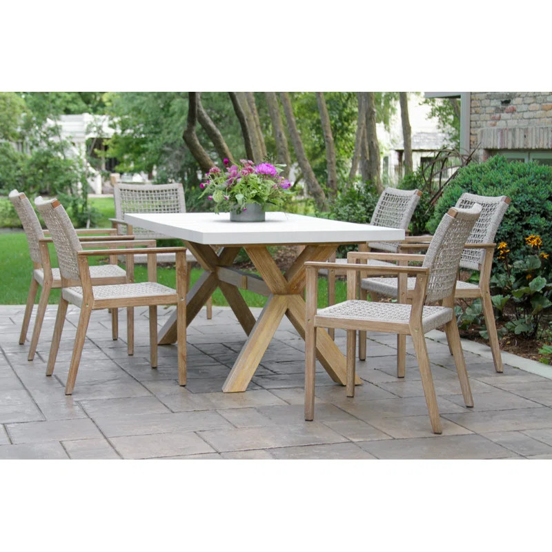 Fleur 74'' Rectangular 6 - Person Outdoor Dining Set | Wayfair North America