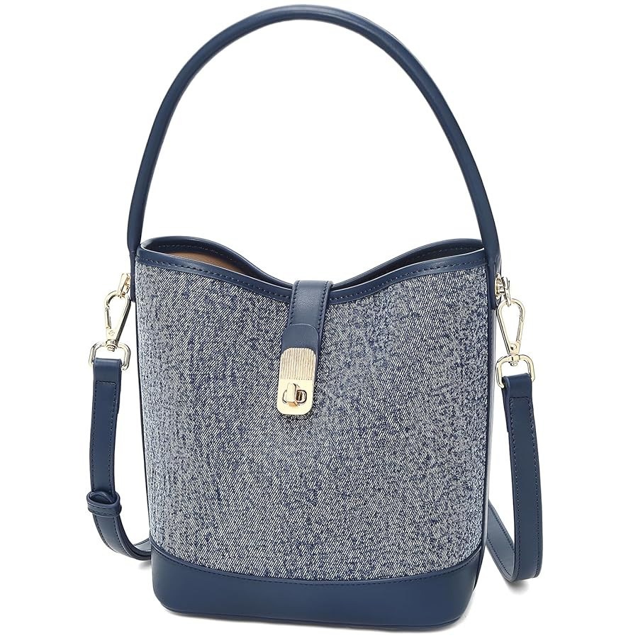 FOXLOVER Coated Canvas Bucket Crossbody Bags for Women Top-Handle Handbags Small Satchel Purse Tr... | Amazon (US)