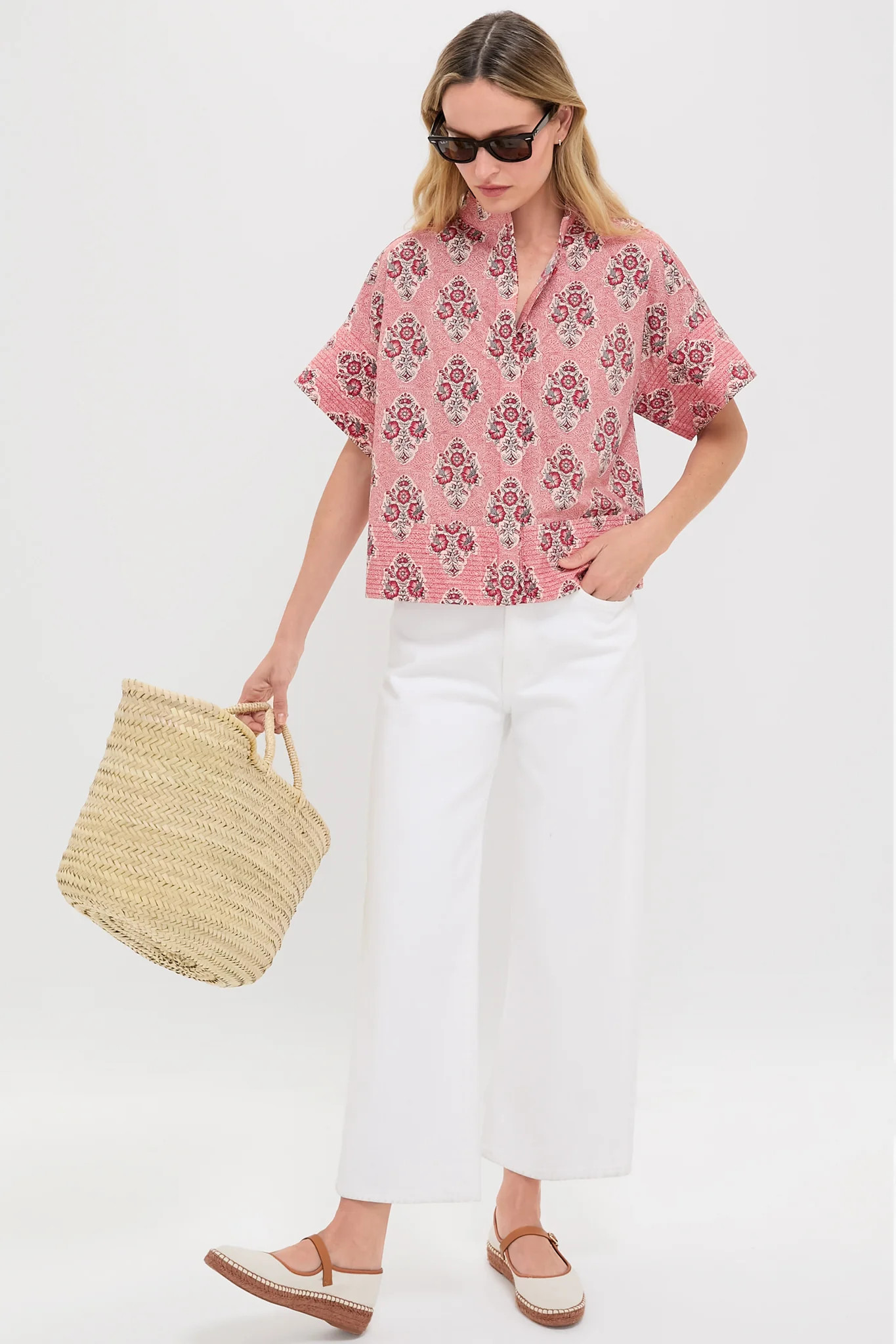 Scarlet Sonata Trapunto Stitch Sofia Shirt | Tuckernuck (US)