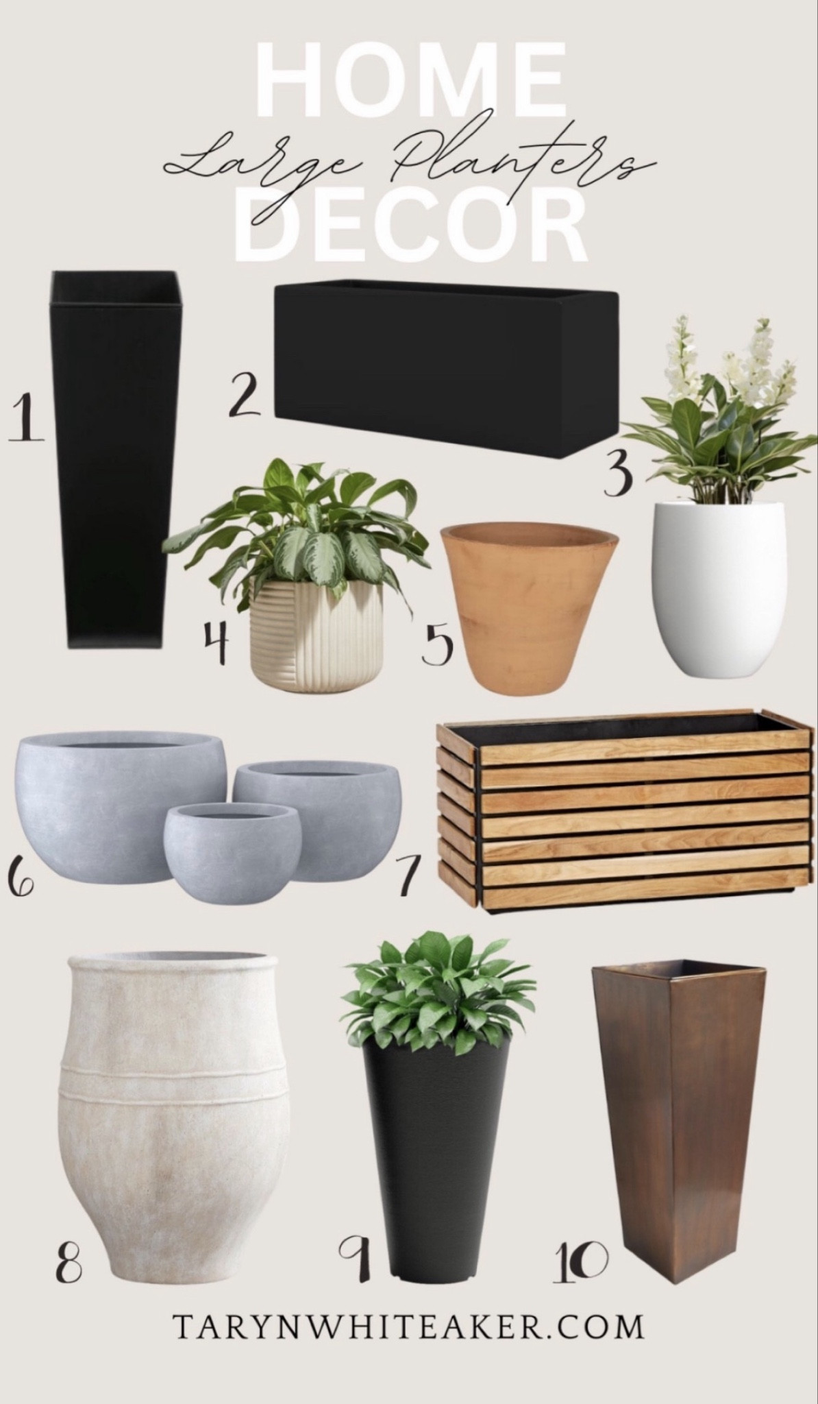 Large planters that instantly elevate your home.

Indoor planters, outdoor planters, large modern planters, black tall planter, concrete planter pots, terracotta planter, wood planter box, front porch planters, entryway decor, patio styling ideas.

#LTKSeasonal #LTKHome