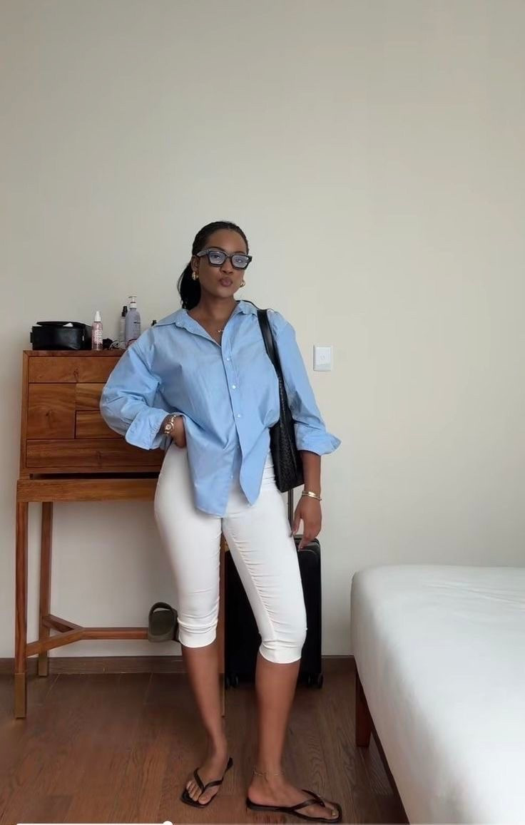 Blue button down
White Cari pants 

#LTKootd #LTKPetite #LTKBeauty