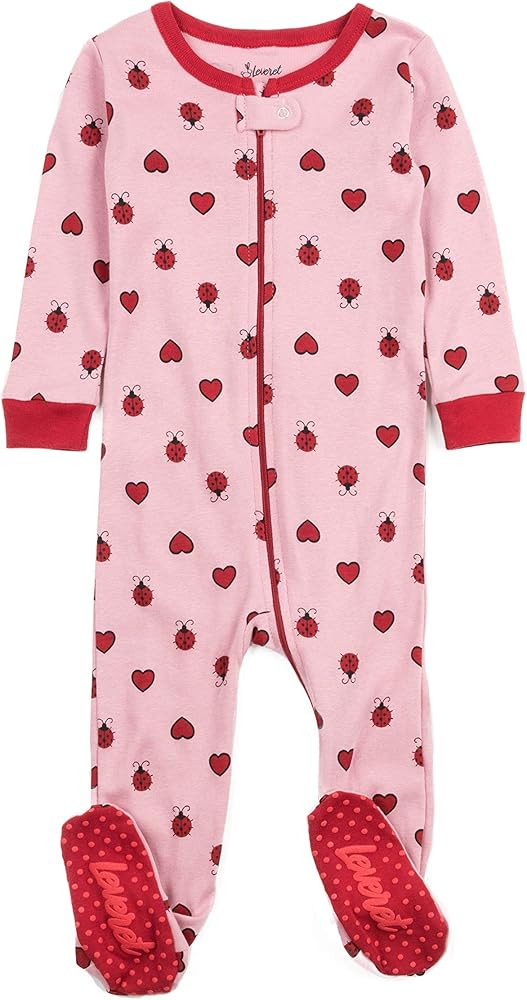 Amazon.com: Leveret Kids & Toddler Boys Girls Footed Pajamas 100% Cotton Ladybug w/Heart (Size 18... | Amazon (US)