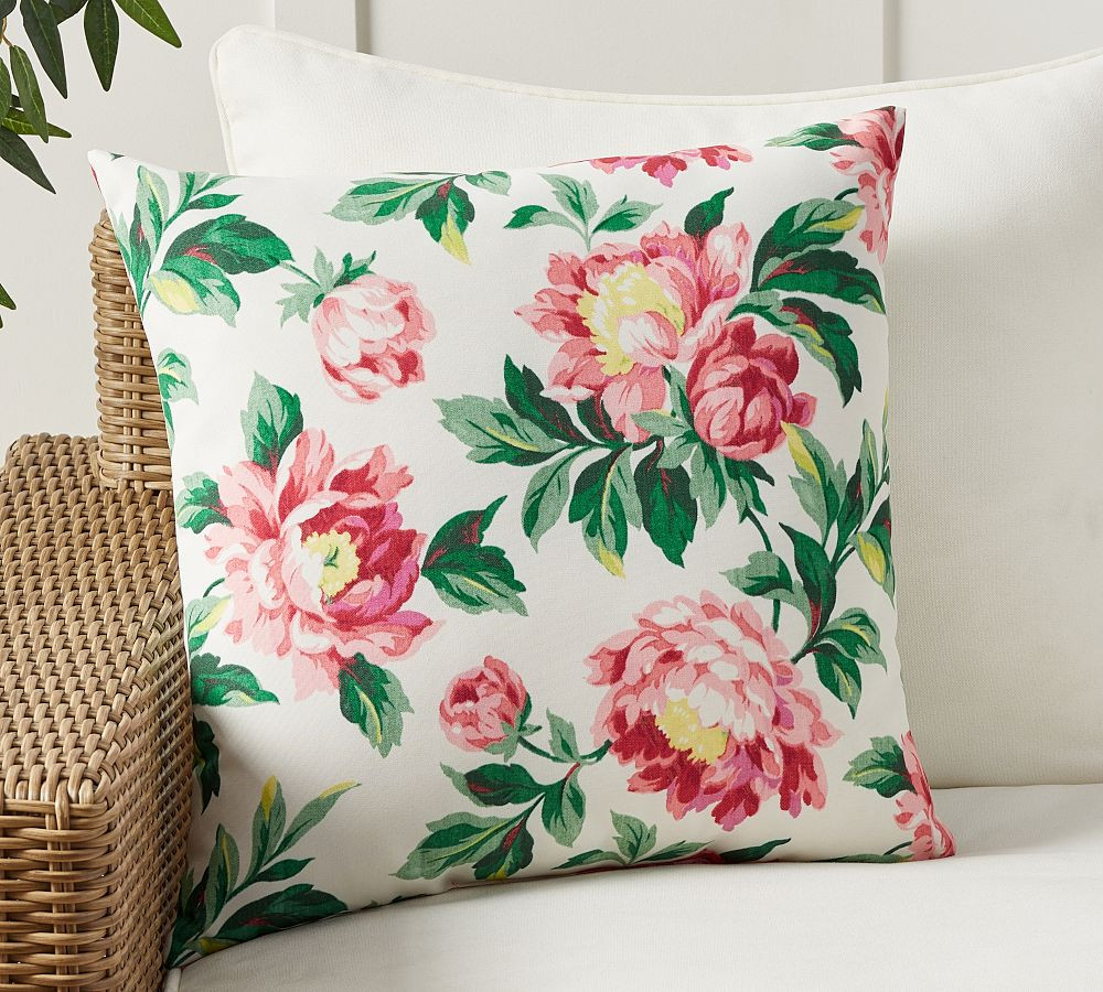 Peony Outdoor Throw Pillow | Pottery Barn (US)