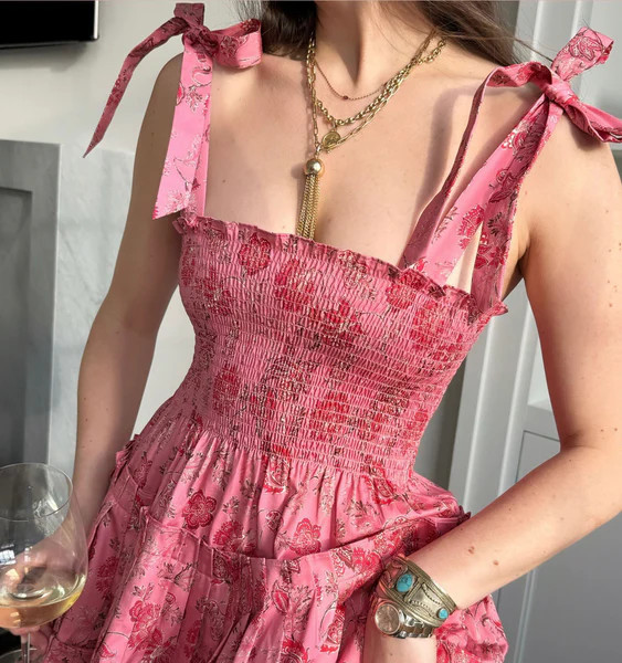 The Ribbon Charlotte Nap Dress - Pink Pimlico Floral | Hill House Home US