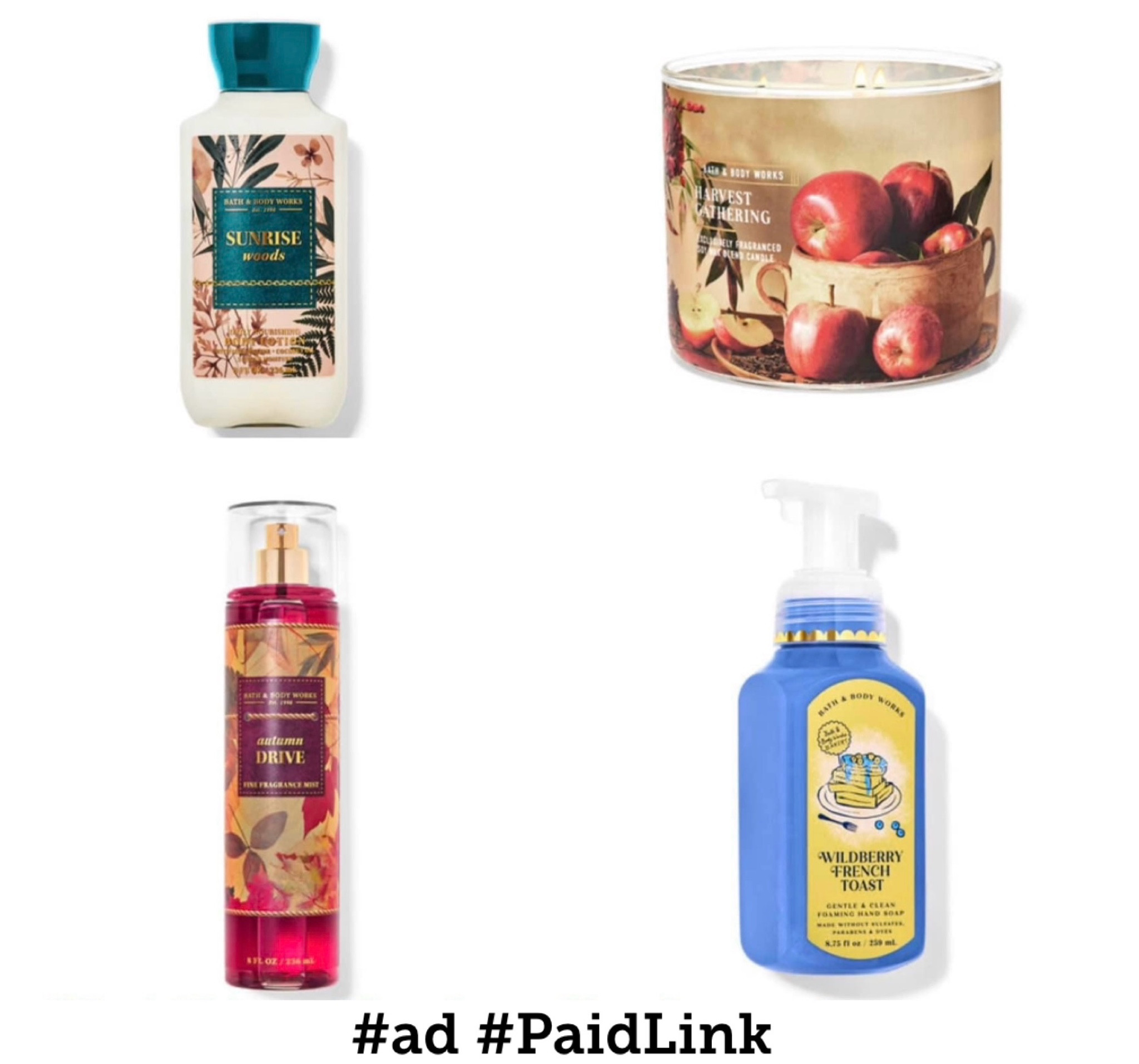 #ad #PaidLink  I love the scents of Fall so much that I’m so excited by Bath & Body Works Fall Collection! Every item from the candles to the body lotion smells amazing and will help you express your Fall style throughout your home! Save 15% on $250 when you apply FIERCE15! Now through 10/29*


Autumn Drive Fragrance Mist: https://rstyle.me/+vJGRpzFt3835zdgYsV0O2A

Sunrise Woods Body Lotion: https://rstyle.me/+2SVhq46BXk3cxhceZ2ZFcg

Wildberry French Toast Hand Soap: https://rstyle.me/+DXAGjRUJv7m6I0Qqyd1qBw

Harvest Gathering 3-wick Candle: https://rstyle.me/+IjMDBfuiJ5hpEVXAVgc5hg

#liketkit #LTKSeasonal #LTKFallSale #LTKParties
@shop.ltk #ad @BathandBodyWorks

*Online Only! - 15% off any purchase up to $250 on October 24, 2024 at 6:00 AM ET to October 29, 2024 at 5:59 AM ET.

Valid on http://www.bathandbodyworks.com. To
 redeem, add any merchandise to cart and enter promotion code FIERCE15 at checkout. Will only apply to first $250 of an order. Cannot be combined with other offers, except in BBW’s sole discretion. Discount will be applied to merchandise subtotal after all
 other discounts have been applied. Sales tax, shipping and handling, gift cards, and previous purchases do not qualify toward offer. Not redeemable for cash or gift cards. Not valid toward previous purchases or on product purchased through third parties (including,
 but not limited to, Instacart & TikTok). Subject to adjustment due to returns, cancellations and exchanges. Refer to the return policy for more information. No rain checks issued. Other restrictions may apply. Subject to change without notice.


#LTKSeasonal #LTKHoliday #LTKHome