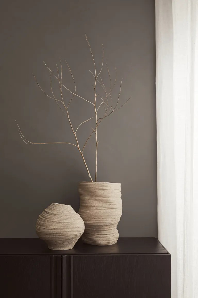 Asymmetric Stoneware Vase - Light beige - Home All | H&M US | H&M (US + CA)