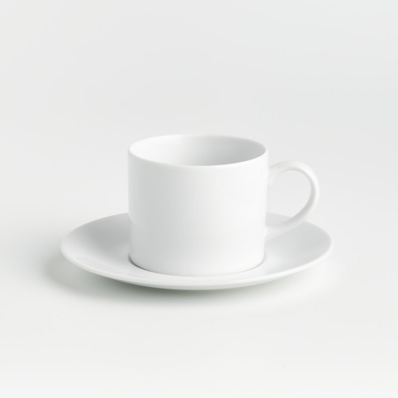 White Coffee Cup and Saucer + Reviews | Crate & Barrel | Crate & Barrel