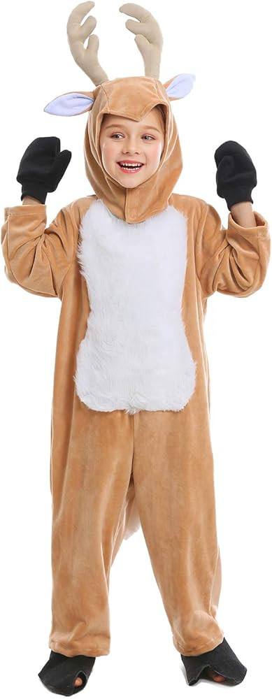Cuteshower Kids Reindeer Pajama Animal Onesie Christmas Costume Children One Piece Outfit Hallowe... | Amazon (US)