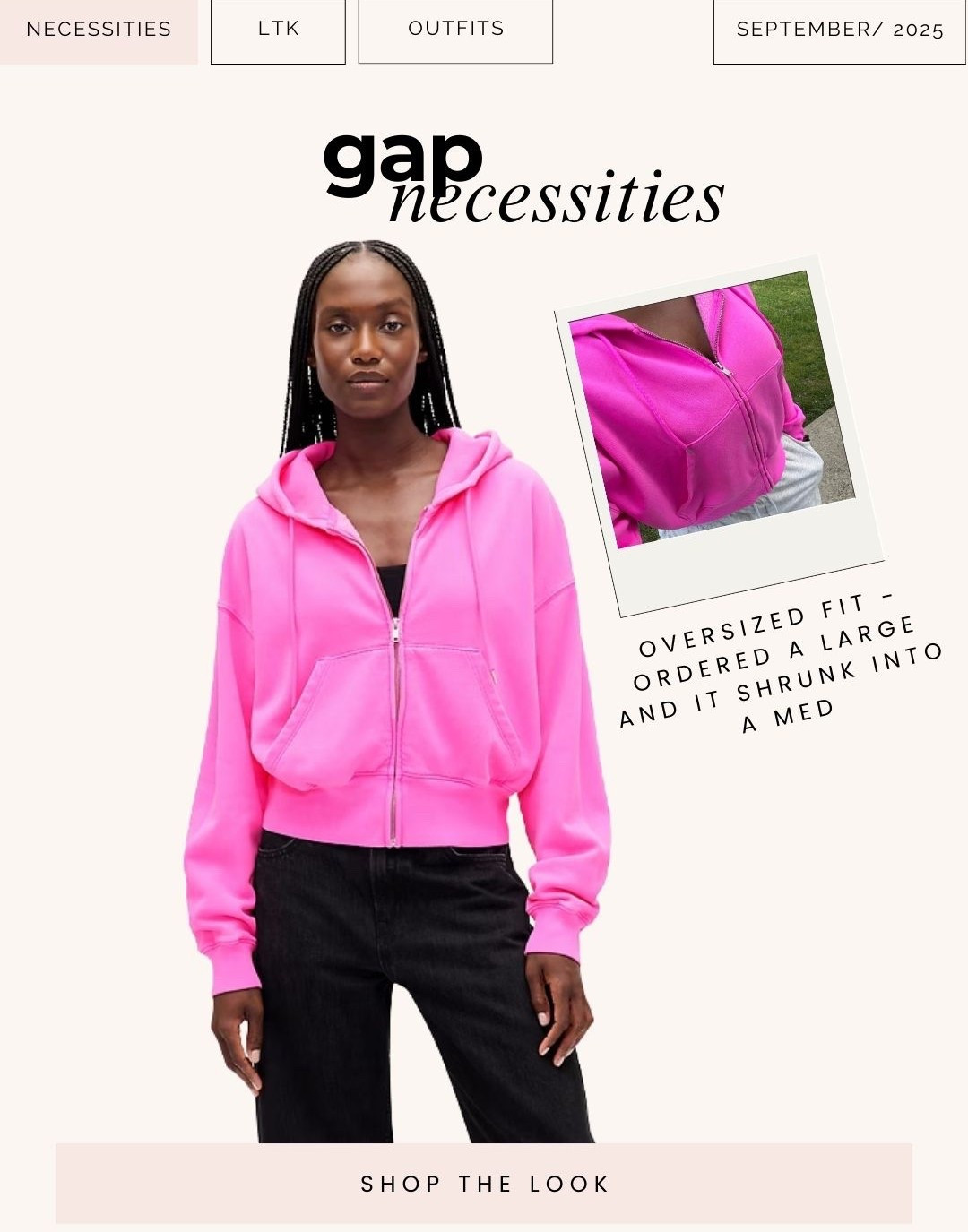 Oversized vintage zip up 

Gap, sugar plum pink, neon pink 

#LTKStyleTip #LTKSaleAlert #LTKFindsUnder100