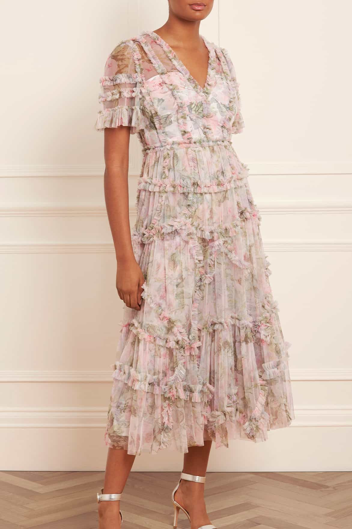 Rose Powder Ruffle Ballerina Dress | Needle & Thread