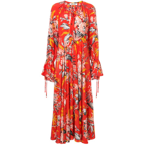 Dvf Diane Von Furstenberg Maxi vestido 'Bethany' em seda - Amarelo E Laranja | FarFetch BR