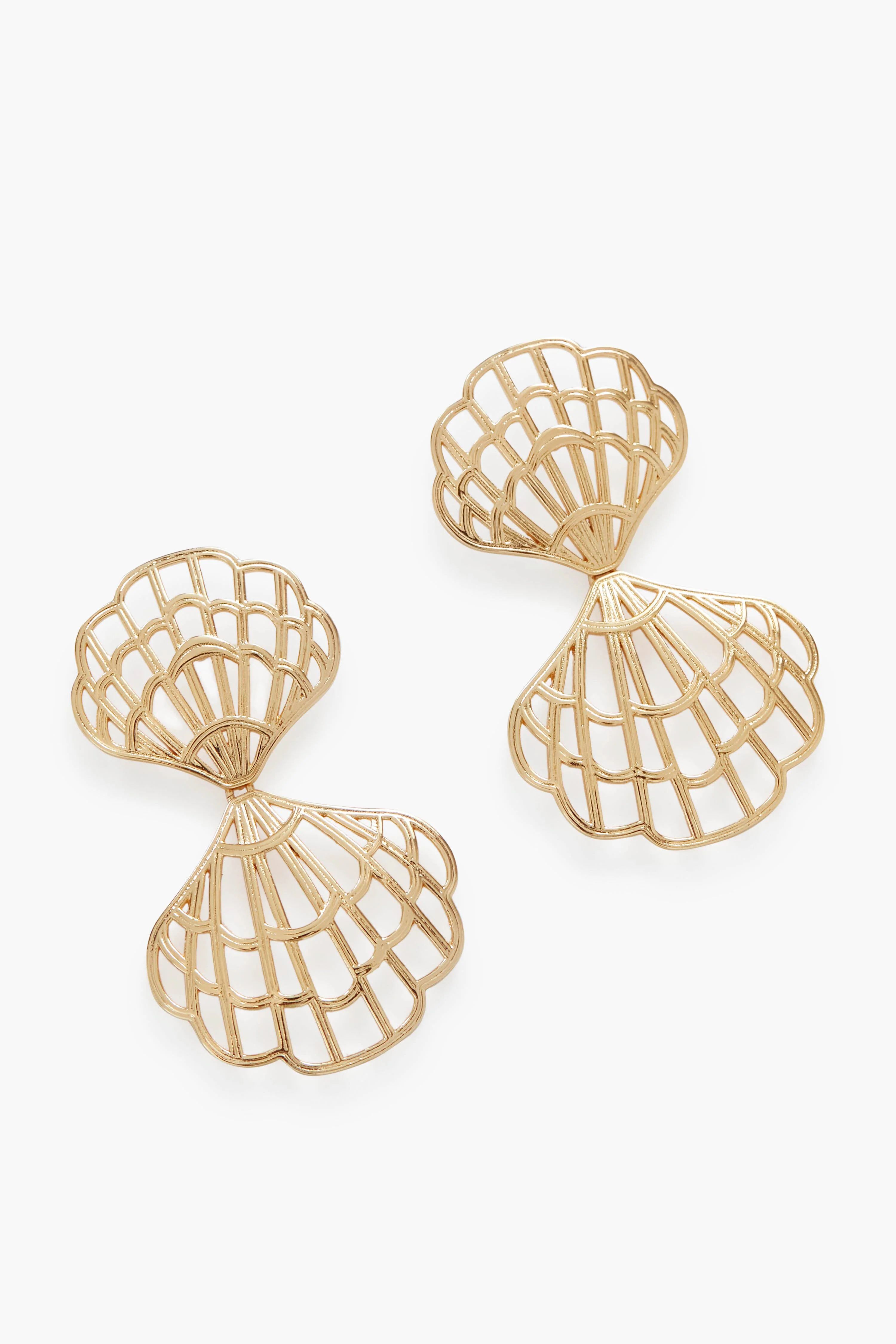 Gold Clamshell Earrings | Tuckernuck (US)