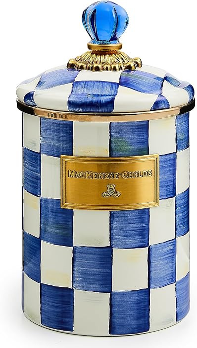 MACKENZIE-CHILDS Medium Enamel Canister, Kitchen Storage Container for Flour and Sugar, 1.42 Lite... | Amazon (US)