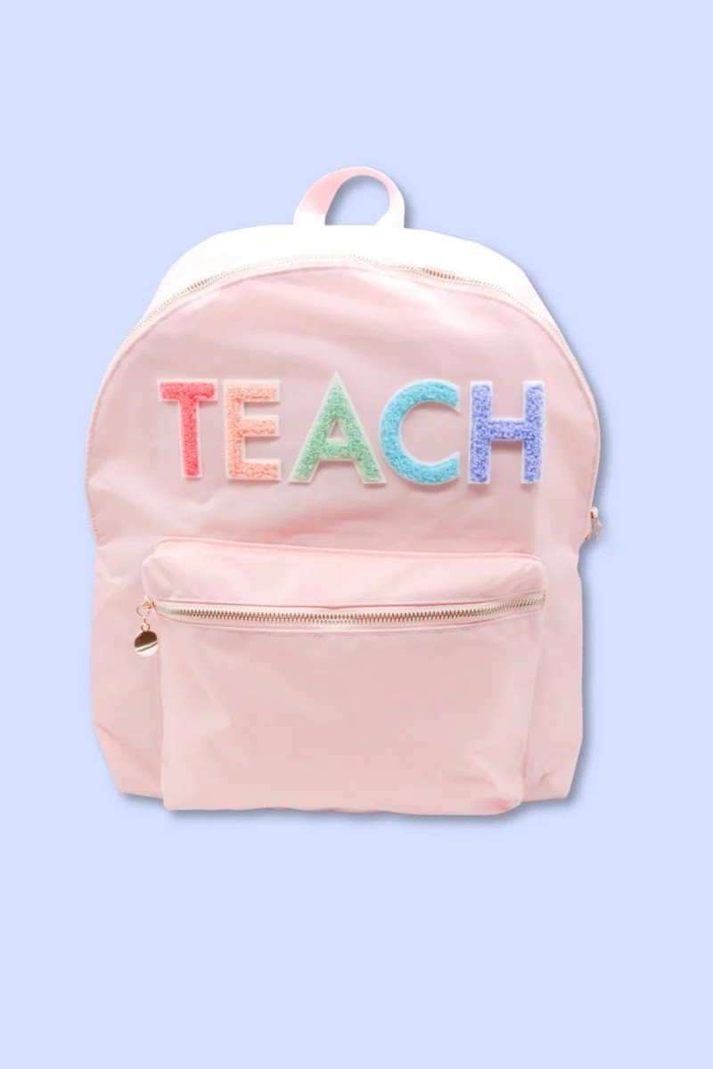 Pink TEACH Patch Backpack | Get Your Teach On