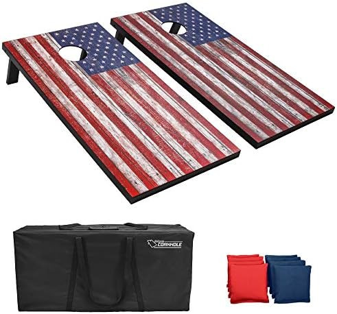 GoSports Classic Cornhole Set – Includes 8 Bean Bags, Travel Case and Game Rules (Choice of style) | Amazon (US)
