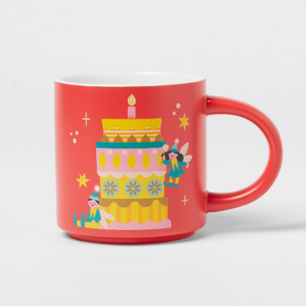 Yiffy Gu 16.91oz Stoneware Cake and Fairies Christmas Mug Red - Wondershop™ | Target