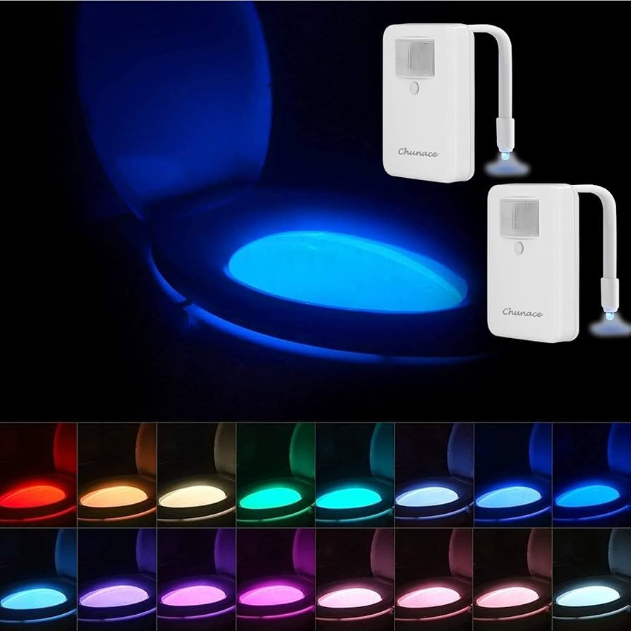 2 Pack Toilet Night Lights, 16-Color Changing LED Bowl Nightlight with Motion Sensor Activated De... | Amazon (US)