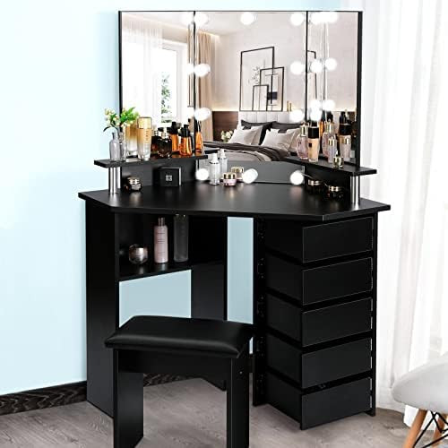 SMOOL Vanity with Lights - Adjustable Brightness 3 Color Modes, Vanity Desk Set with 5 Rotatable ... | Amazon (US)