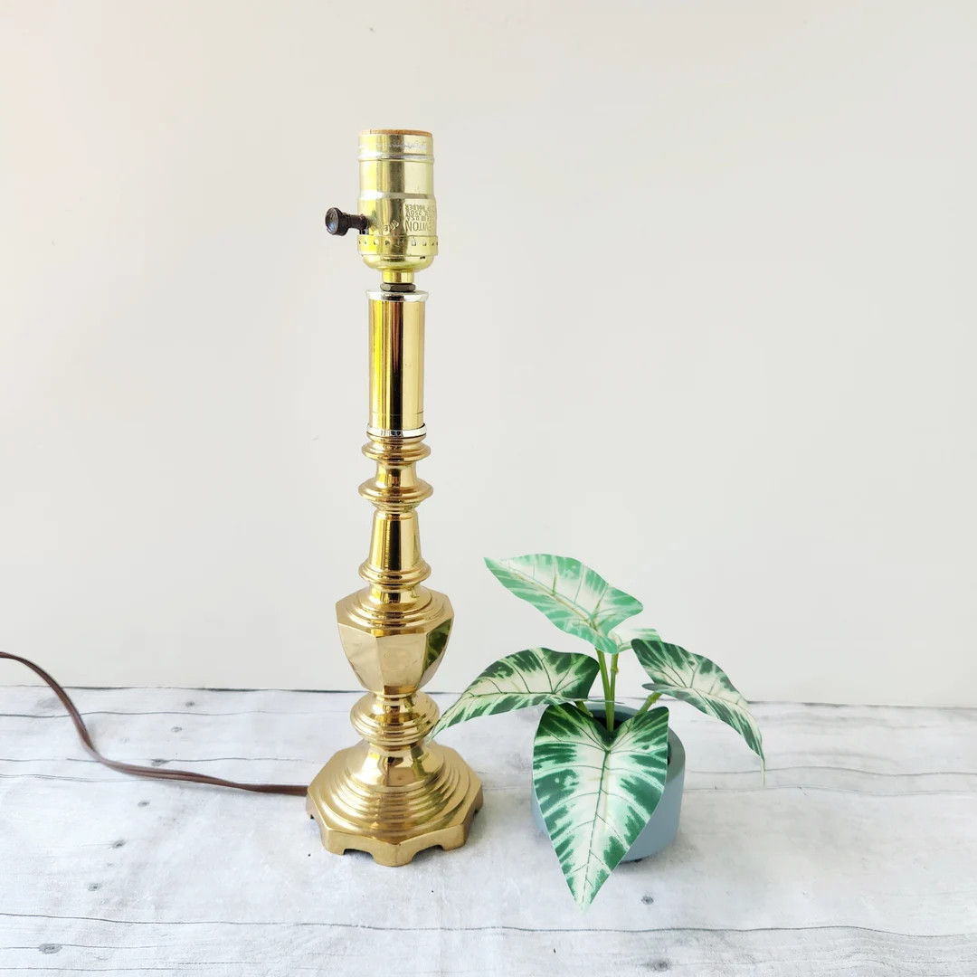 Vintage Berman Table Lamp / Small Cast Brass Lamp / Night Stand Tabletop Light / Gold Toned Lamp ... | Etsy (US)