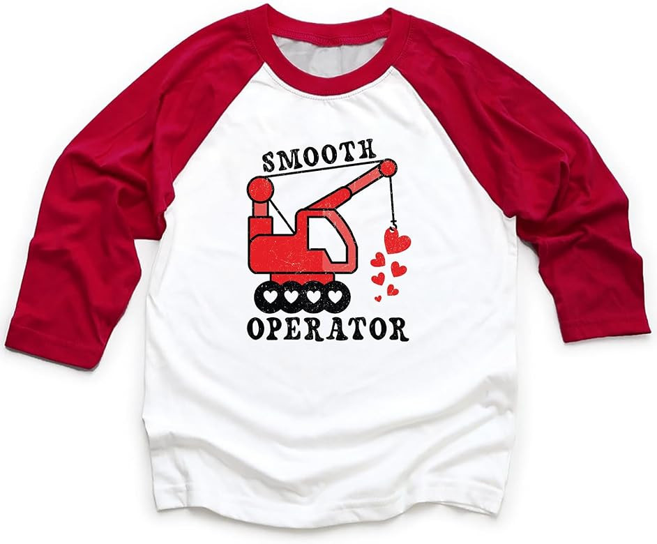 Boys Valentines Day Shirt Raglan 3/4 Sleeve Toddler Kids Truck Dinosaur Love Heart Graphic Valent... | Amazon (US)