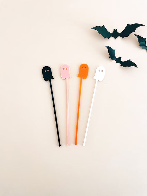 Halloween Stirrers Stir Sticks Ghost Drink Stirrers Pastel | Etsy | Etsy (US)
