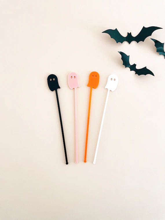 Halloween Stirrers Stir Sticks Halloween Barware Ghost - Etsy | Etsy (US)