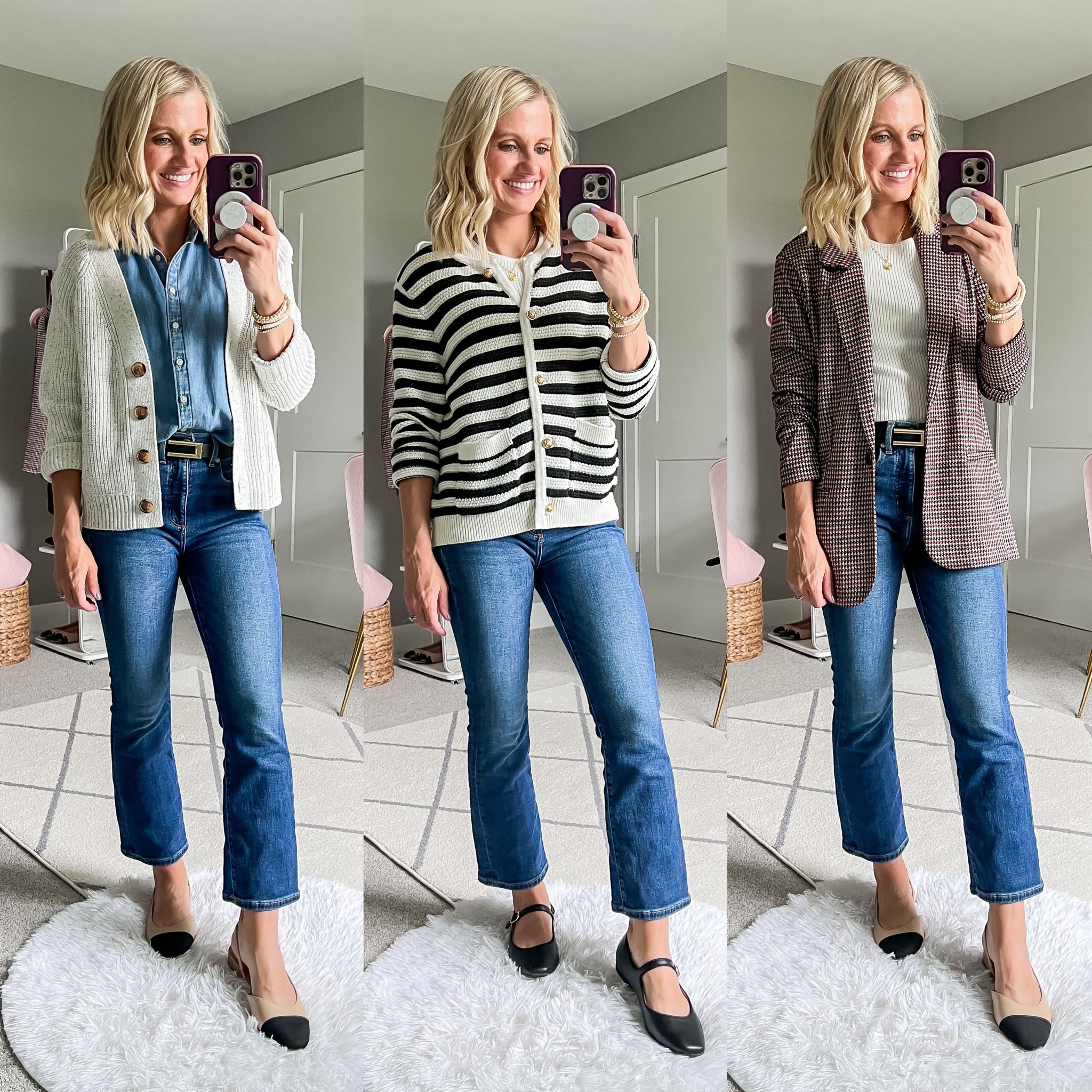 Mom-friendly fall capsule wardrobe outfits. For more details on post visit thriftywifehappylife.com

#LTKStyleTip #LTKFindsUnder100 #LTKSeasonal