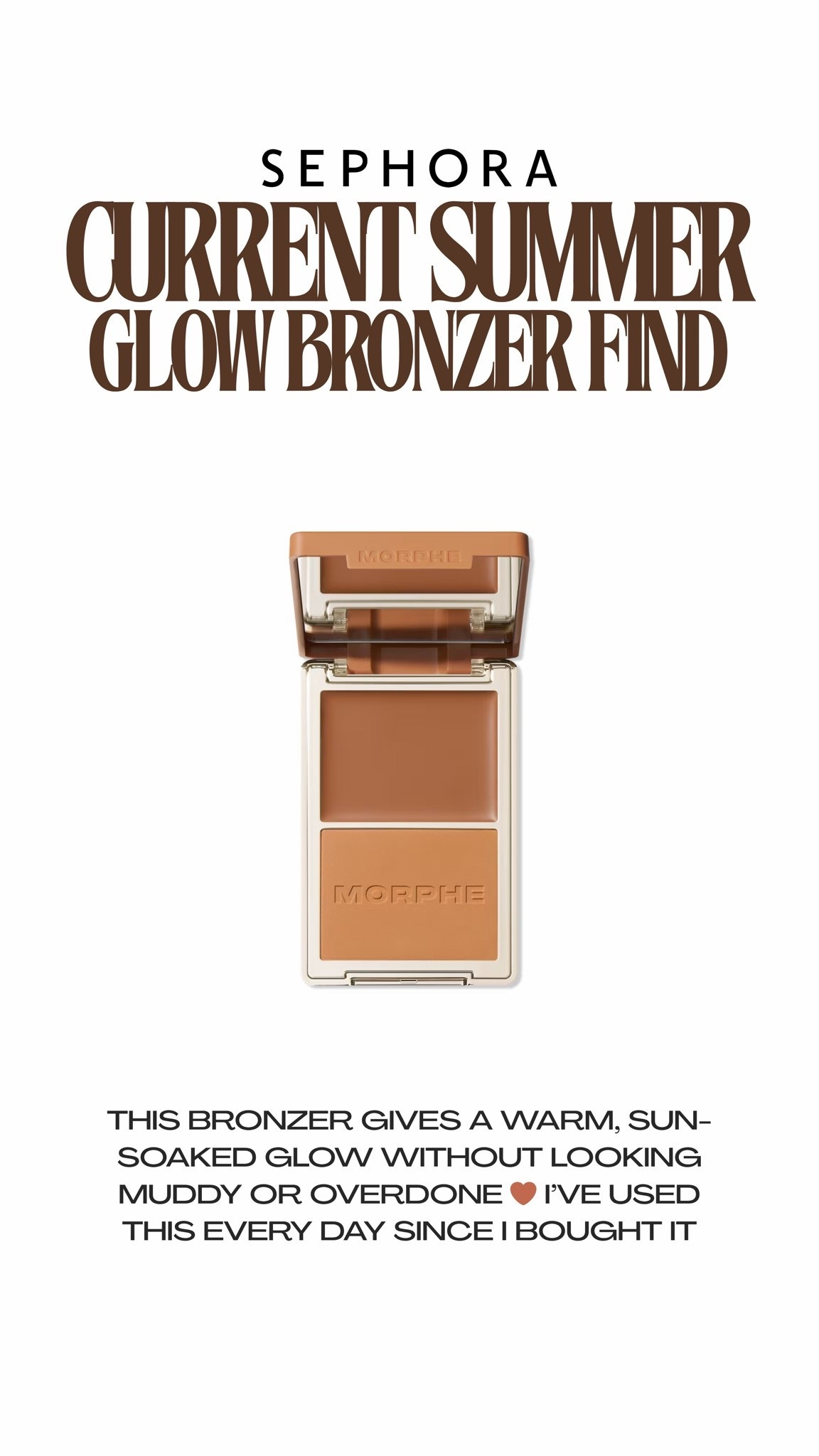Just trust me… this bronzer is IT 🤎🧸☀️ I opt for the powder portion and don’t use the creamy side too often but WOW!! The color, pigment, blends beautifully… A+ 

Also linked other makeup products I’m using to glow this spring and summer!! 

#bronzer #makeup #springmakeup #vacationmakeup