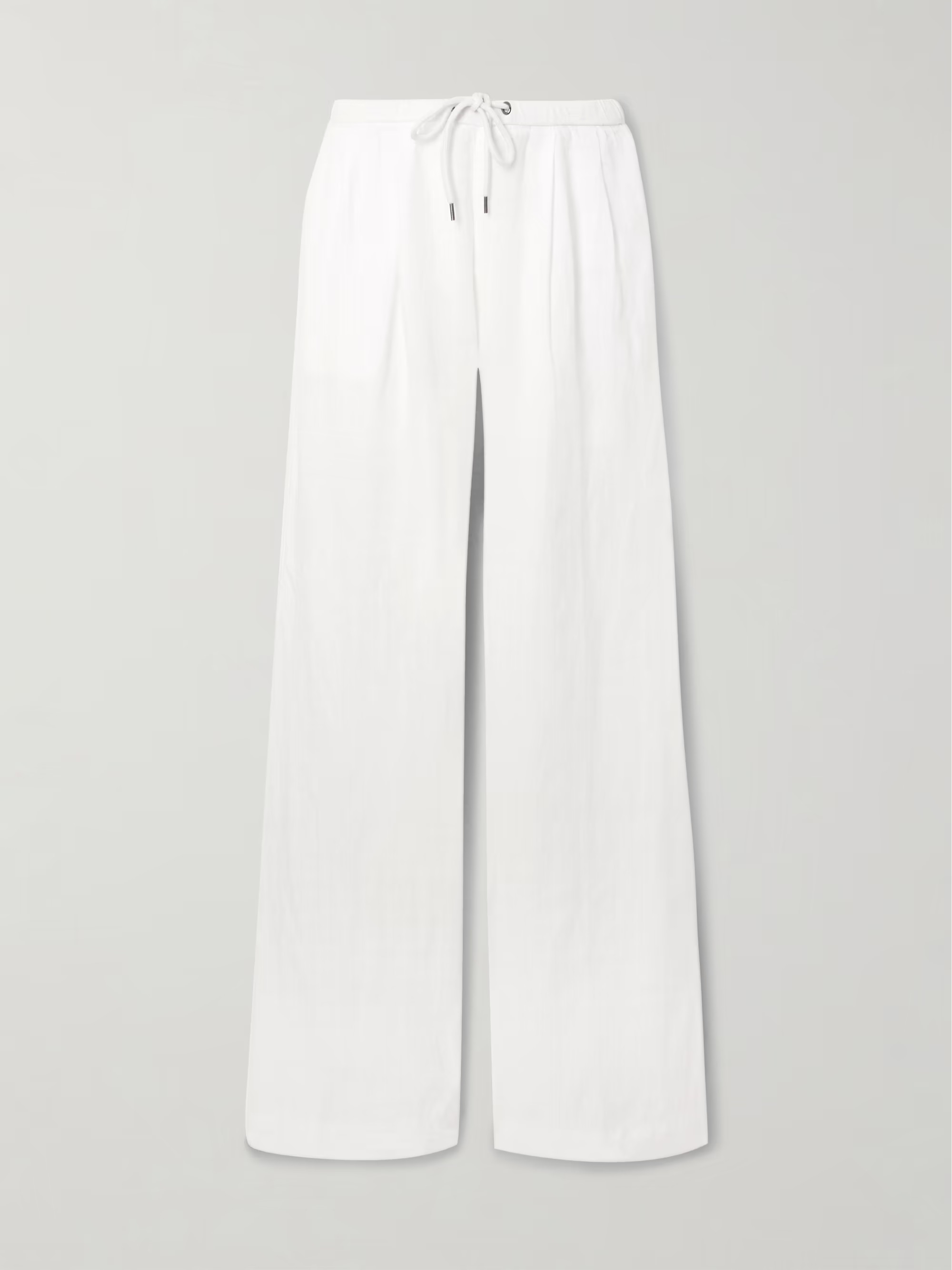 Pleated linen wide-leg pants | NET-A-PORTER (US)
