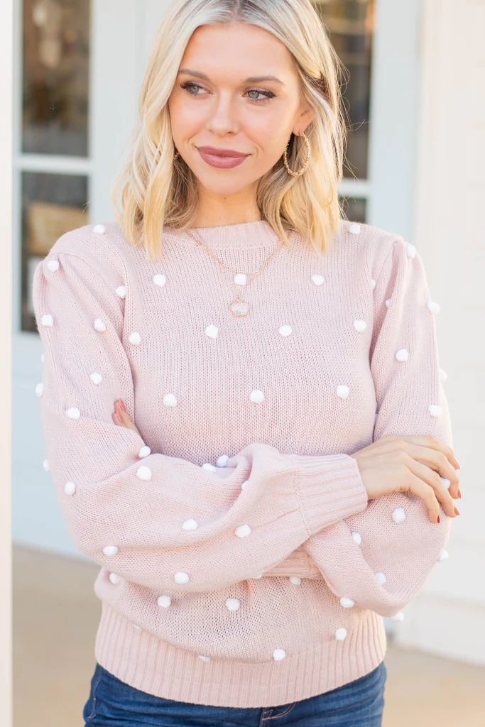 All That You Need Blush Pink Pompom Sweater | The Mint Julep Boutique