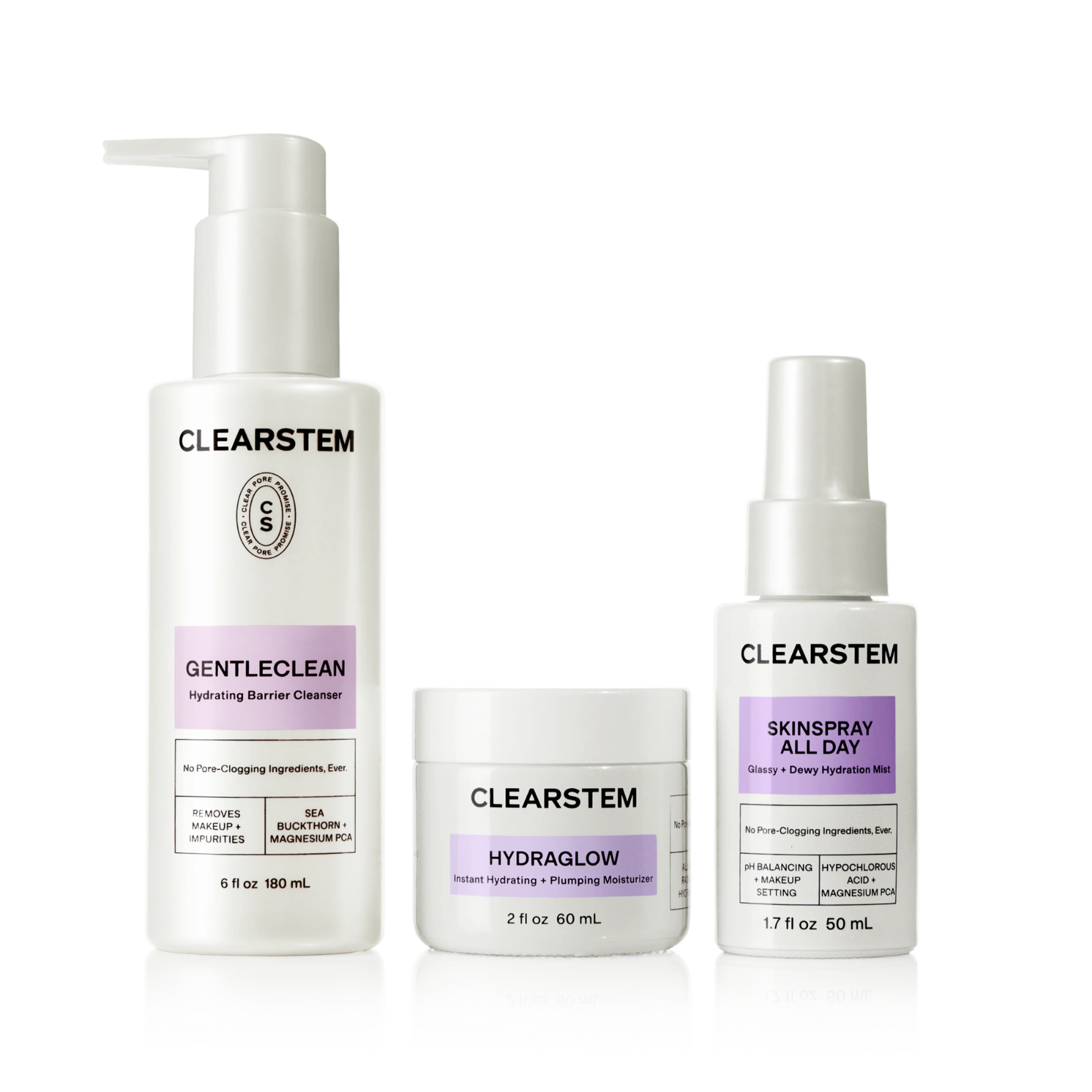 Clearstem Hydration Essentials Bundle – Cleanser, Mist & Moisturizer | CLEARSTEM Skincare