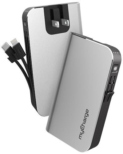 myCharge Portable Charger with Wall Plug – 10050mAh Fast Charger – Power Bank for iPhone, Samsung, Android & More - External Battery Pack Portable Charger with Built-in Cables (Lightning + USB-C) | Amazon (US)