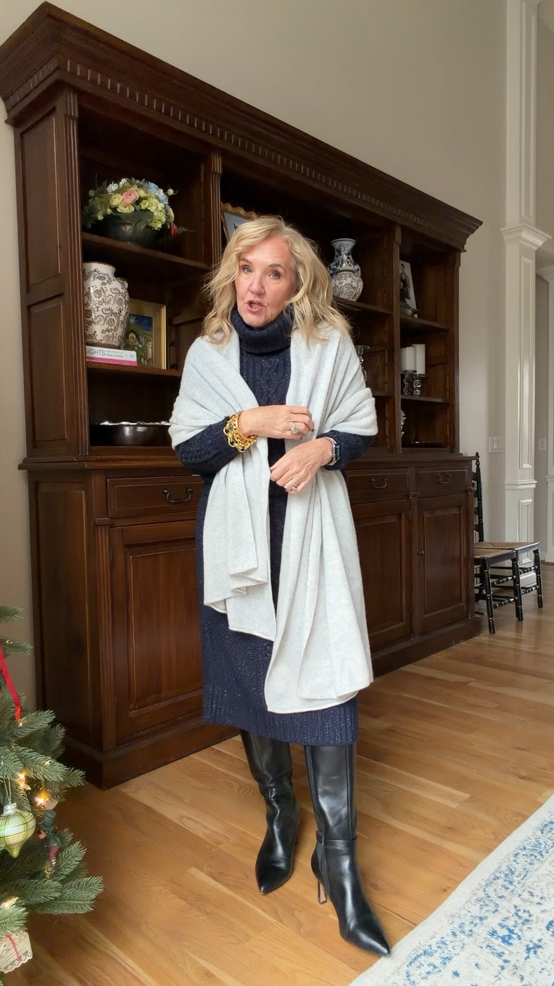 Talbots sweater skirt size small
Sweater size medium petite 
Navy with a subtle metallic shimmer 
Cashmere wrap makes the best gift! 
Linking some tall boots options 
Amazon best size medium 
Quince black ponte knit pants size 8
Spanx 1/2 zip size medium 
White tshirt size medium 
Sneakers are a lug sole 

#LTKHoliday #LTKOver40 #LTKSaleAlert