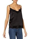 cupcakes and cashmere Women's Savannah Heavy Satin Camisole with Eyelash Lace, Black, Medium | Amazon (US)