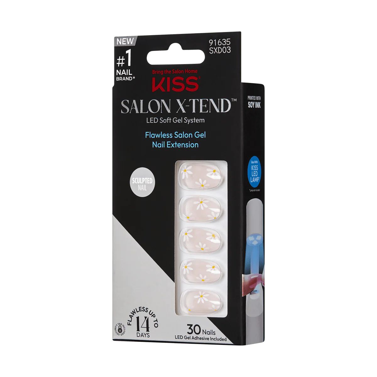 KISS Salon X-tend LED Soft Gel System Decorated Nails, Pink, Medium Almond, 34 Ct. | KISS, imPRESS, JOAH