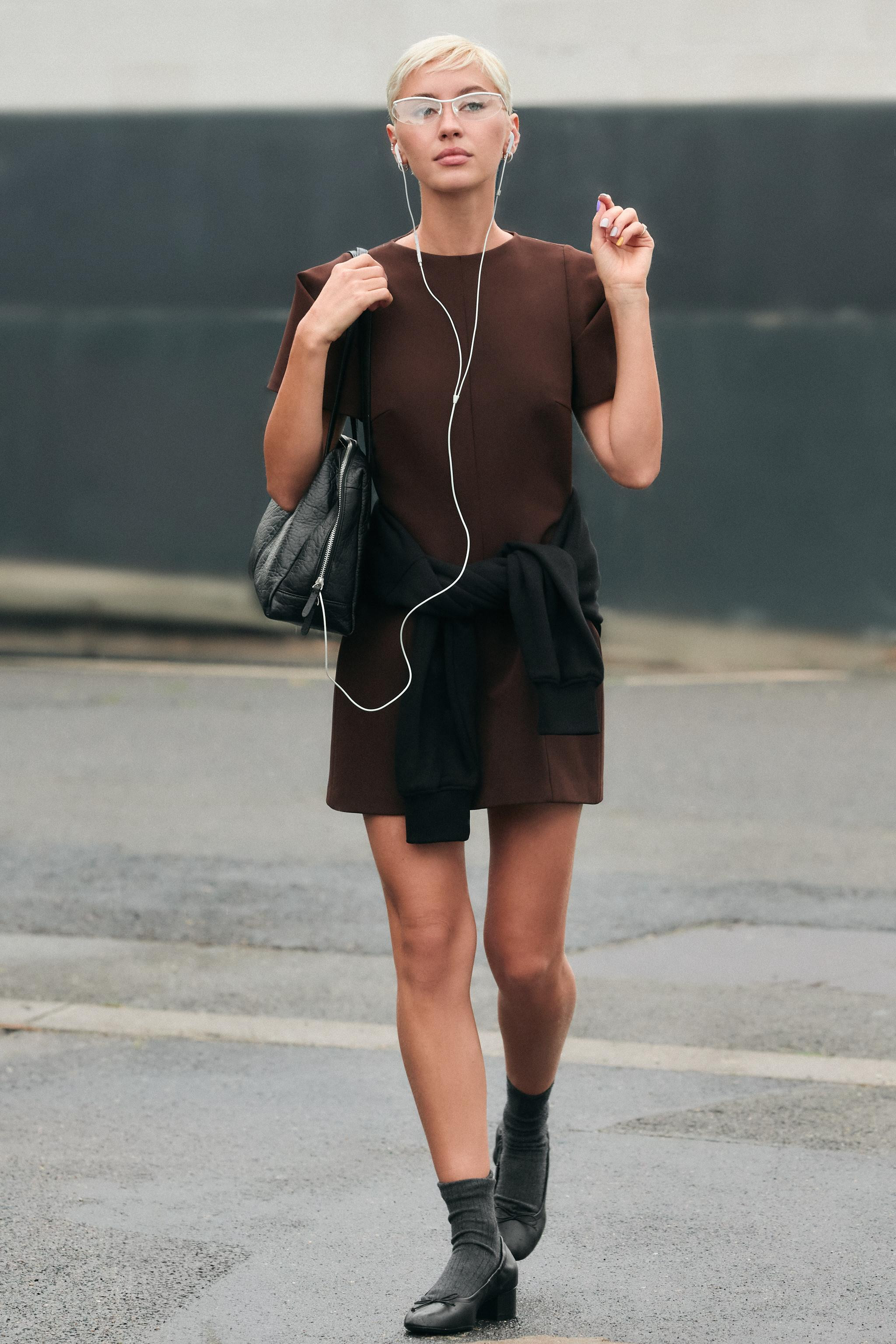 MINI DRESS WITH PLEATED SLEEVES | Zara US