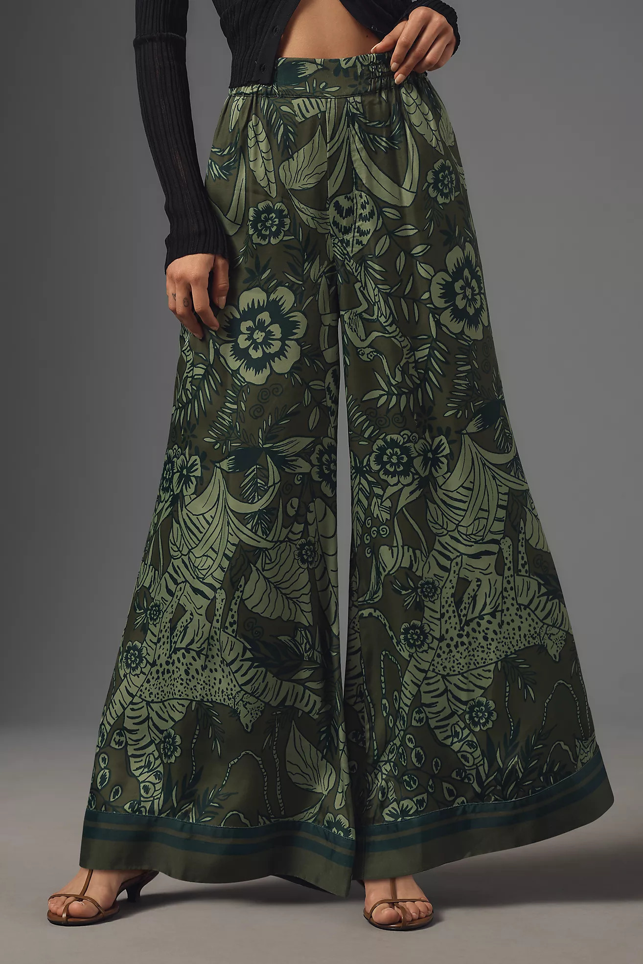 Farm Rio x Anthropologie Satin Printed Pants | Anthropologie (US)