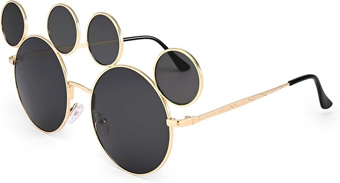 Junsika Mouse Ear Sunglasses for Women Men Classic Cartoons Glasses Theme Park Accessories Shades... | Amazon (US)