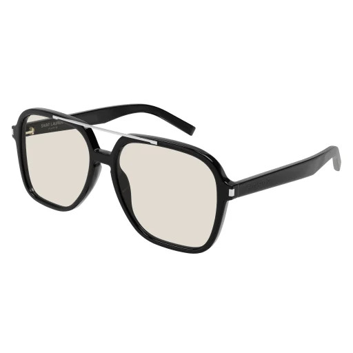 Saint Laurent SL 545 Sunglasses 001 - Black - Yellow Women Square | Designer Optics