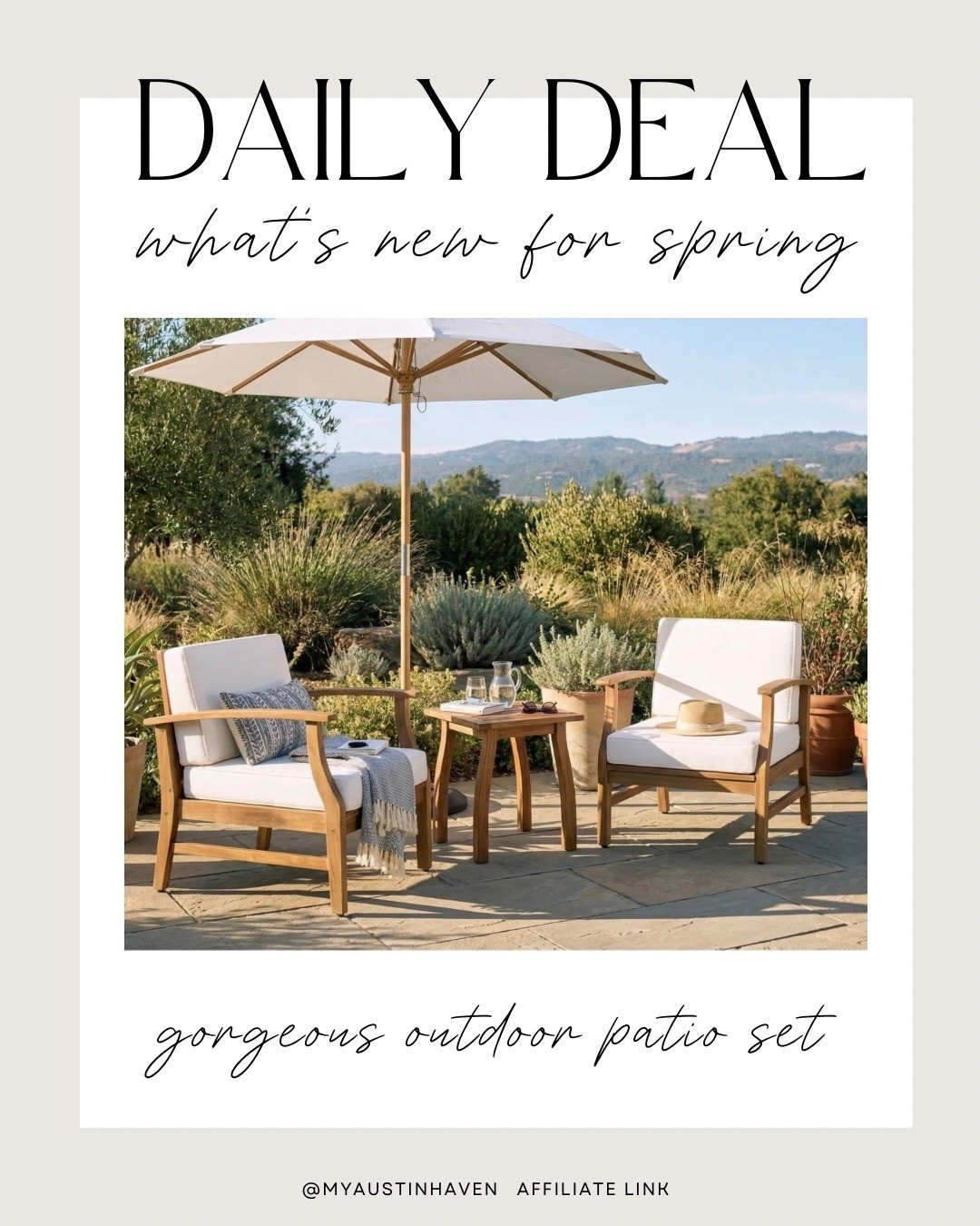 Get your outdoor space ready for spring with @Wayfair ☀️🌿🏠

This beautiful patio set is currently on sale and would look perfect on a front porch or back patio!

#wishyouwerehere, #outdoor #Wayfair 

#LTKSeasonal #LTKHome