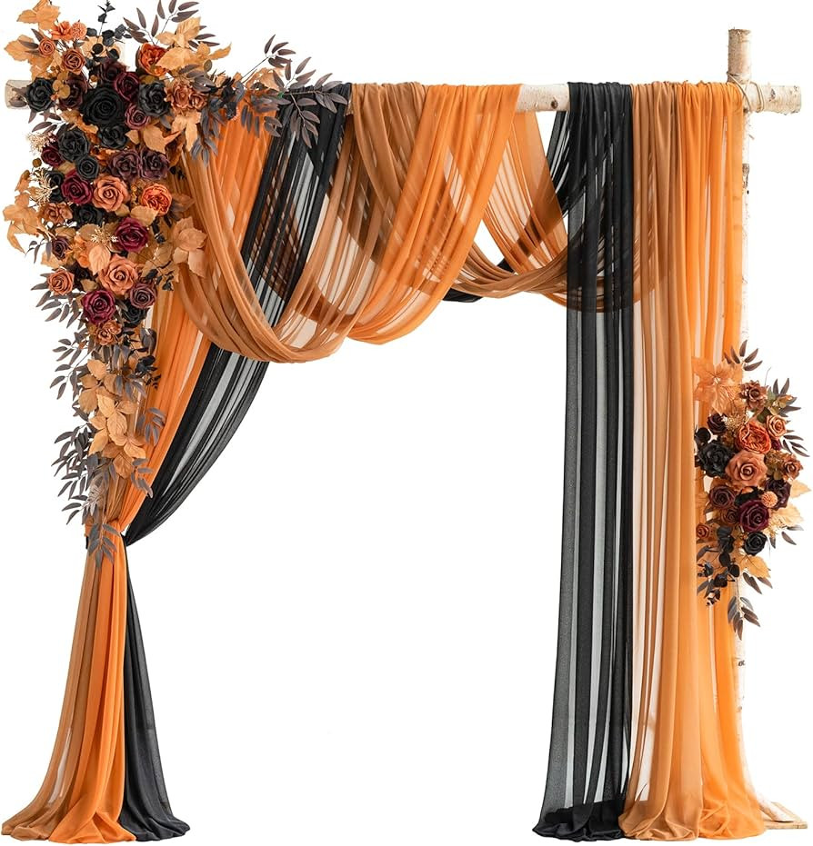 Amazon.com: Ling's Moment Deluxe Hanging Wedding Arch Flowers with Drapes Kit (Pack of 5), 2pcs A... | Amazon (US)
