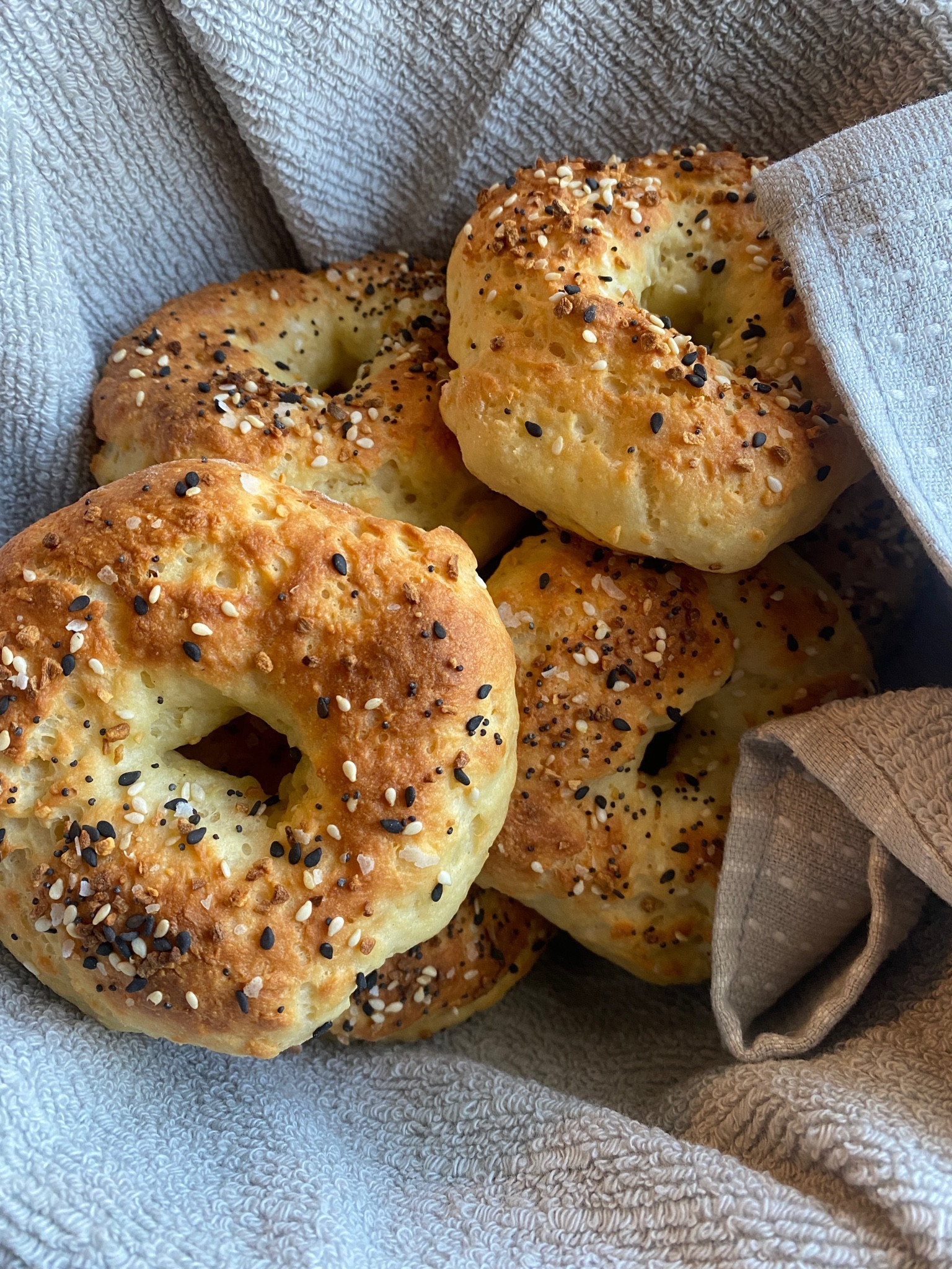 Easy and foolproof 2 ingredient bagel recipe made with Greek yogurt and flour- That is it!

🥯 2 cups Greek yogurt 
🥯 2 cups self rising flour 
mix & shape as bagels 
🥚 1 egg, splash water, pinch salt wash
🥯 everything bagel seasoning (I used Trader Joe’s) 
⏲️ bake 375 for 25 minutes 

High protein 💪🏼 and tasty! 

#LTKfitness #LTKhome #LTKfamily