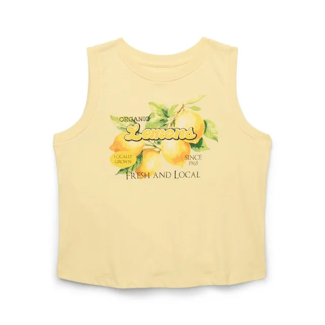 Wonder Nation Girls Lemons Graphic Crew Neck Tank Top, Sizes 4-18 & Plus | Walmart (US)