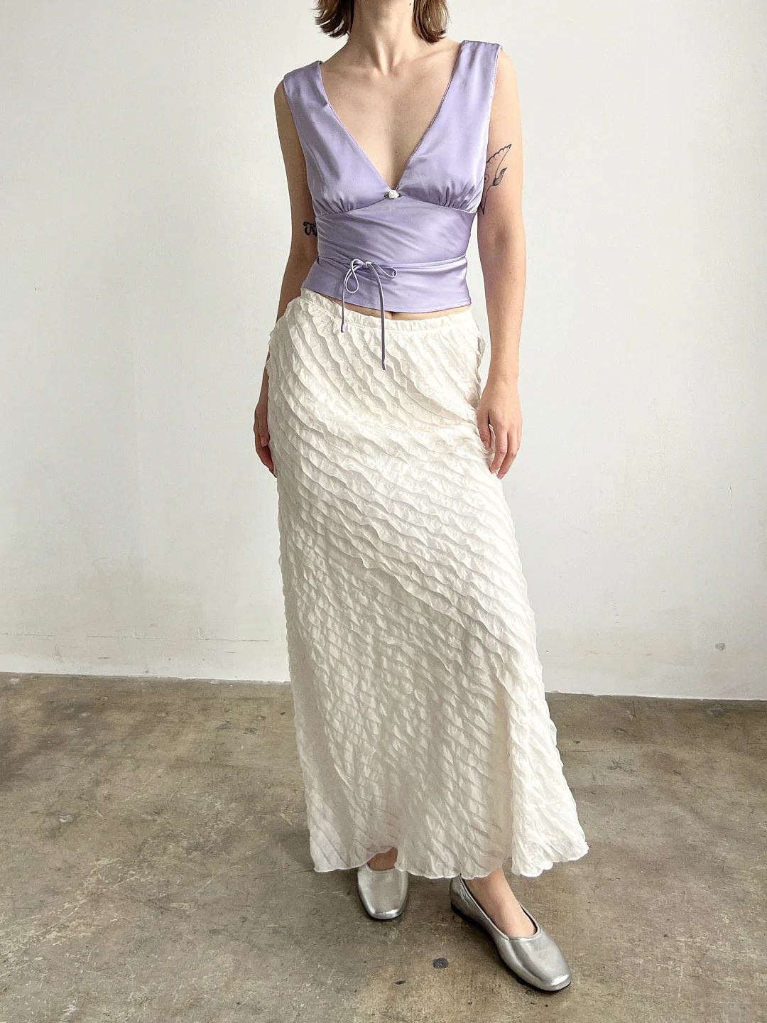Lauren Maxi Skirt - Vanilla Ruffle | Lisa Says Gah