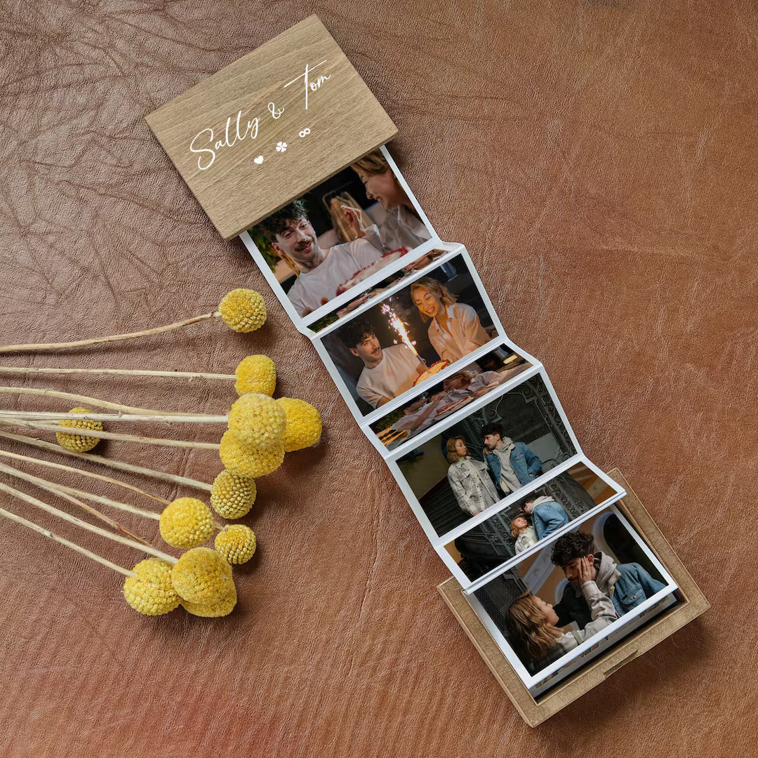 Pull Out Photo Album Custom Wooden Photo Box Personalized Memory Keepsake Box Trinket Wood Box Cu... | Etsy (US)