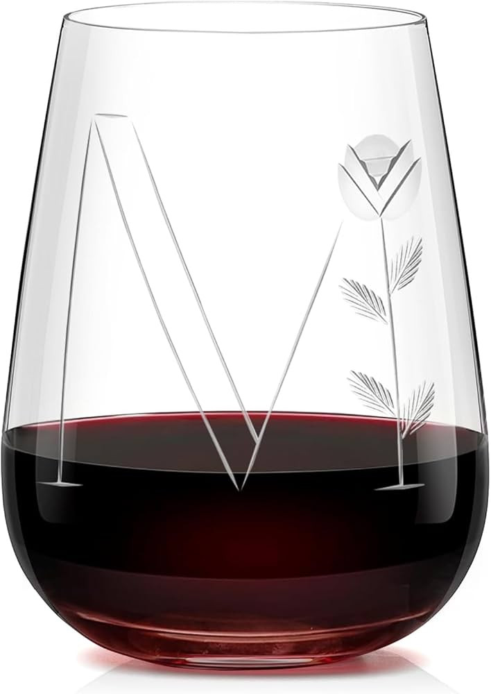 Hand-Crafted Crystal Stemless Wine Glasses - Exquisite Hand-Blown Lead-Free Red Wine Tumblers 16 ... | Amazon (US)