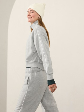 Forever Fleece 1/2 Zip High Hip Piping Sweatshirt | Athleta