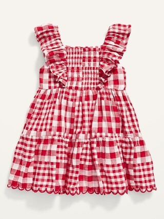Ruffle-Trim Tiered Gingham Dress for Baby | Old Navy (US)